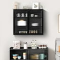 thumbnail image 7 of 27.56"Modern Wall Cabinet with Glass Doors, Bathroom Cabinet with Featuring Three-tier Storage for Entryway Living Room, Bathroom or Dining Room, Black, 7 of 7