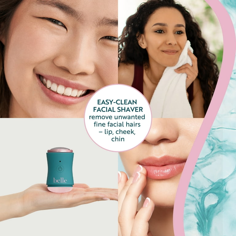 BELLE Women's Electric Facial Shaver Rechargeable Rose Quartz