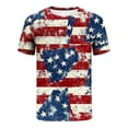 thumbnail image 5 of UVEASISHA 4th of July Tshirts for Men USA Flag Print Graphic Tee Short Sleeve Casual Beach Holiday T-Shirts Blue XXXXXL, 5 of 5