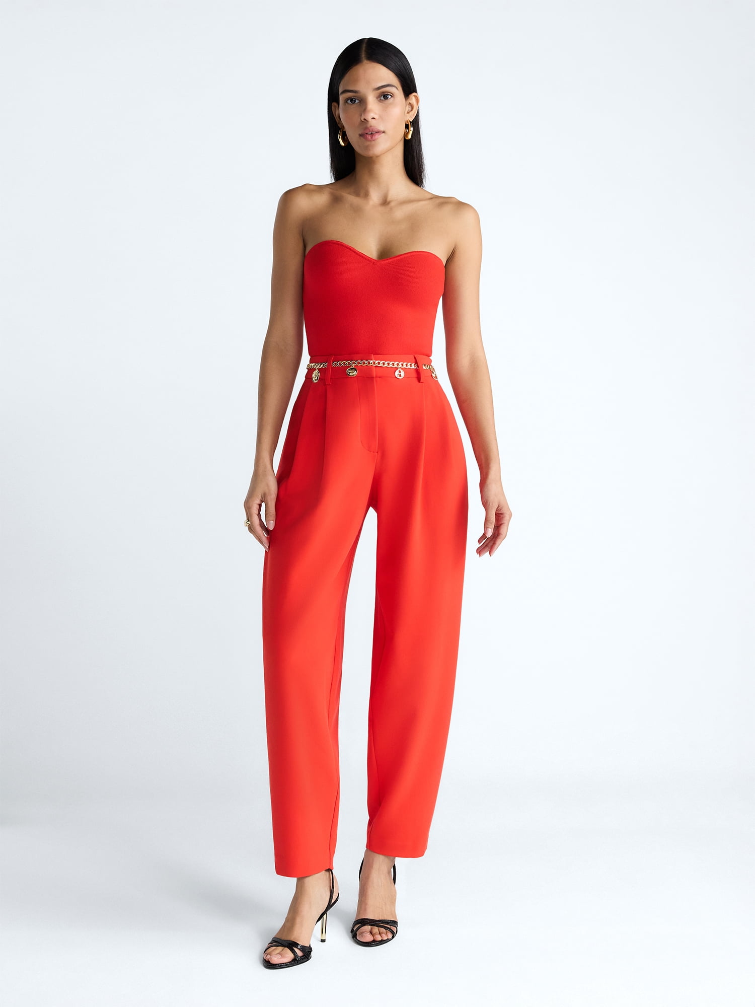Devil Wears Prada Scoop Collection Women’s and Women's Plus High Rise Pleated Trousers, 30" Inseam, Sizes 0-26W