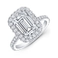 thumbnail image 2 of Cloud Jewel 14K White Gold Plated Rings - 1.7 Ct Emerald Cut Moissanite Rings - Engagement Wedding Halo Jewelry for Women's - Beautiful Special Occasion Rings for Her - Gifts, 2 of 3