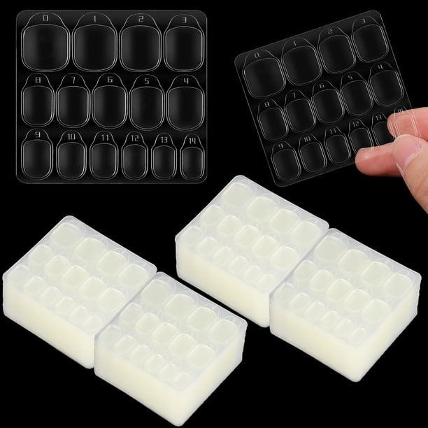 Pestañas adhesivas para uñas Nogeqi, 600 unidades, gelatina transparente ultrafina
