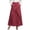Burgundy, variant on ZToonmas Women's High Waist Wrap Maxi Skirt Button Detail A-Line Skirt with Pockets Solid Color Casual and Office Skirt