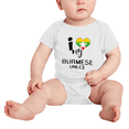 thumbnail image 2 of I Heart My Burmese Unlce Myanmar Love Flag Newborn Clothes Outfits (White, 12-18 Months), 2 of 5