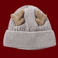 thumbnail image 2 of Christmas Beanie for Women, Christmas Hat Autumn and Winter Knitted Hat Antlers Plus Velvet Warm Knitted Woolen Hat, 2 of 3
