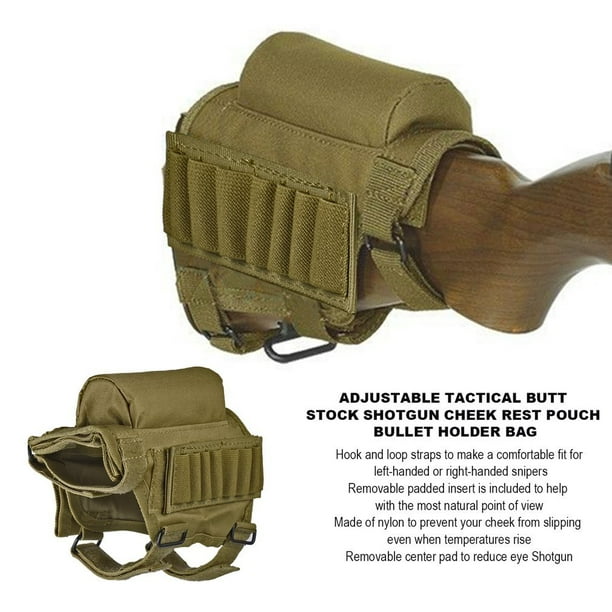 Adjustable Tactical Butt Stock Shotgun Cheek Rest Pouch Bullet