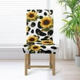 thumbnail image 4 of Xoenoiee Cow Sunflower Print Dining Chair Covers Stretch Chair Slipcovers Anti-Slip Covers for Dining Chair Removable Washable Parsons Kitchen Chair Covers, 1 Set, 4 of 7