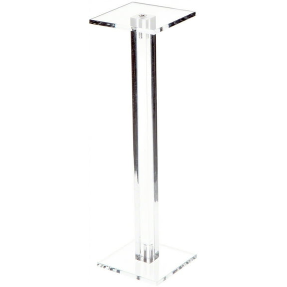 Plymor Clear Acrylic Square Barbell Pedestal Display Riser, 10.5" H x 3" W x 3" D (1/4" thick)