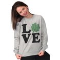 thumbnail image 4 of St Patrick's Day Shamrock Love Women Crewneck Sweatshirt Brisco Brands S, 4 of 6