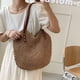 thumbnail image 2 of Bolso de mano de paja de gran capacidad, tela a mano, bolsa de hombro hueca para mujer, bolsa de viaje de verano, playa, 2 of 3