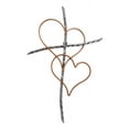 thumbnail image 5 of Ebros Metal Silver Rope Wire Sticks & 2 Golden Hearts Of Love Wall Hanging Cross, 5 of 11