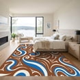 thumbnail image 3 of ODIKA 2'x3' Machine Washable Non-Slip Area Rug, Contemporary Swirling Motif with Elegant Flowing Designs High Traffic Rug with Pad, Brown, 926674, 3 of 8