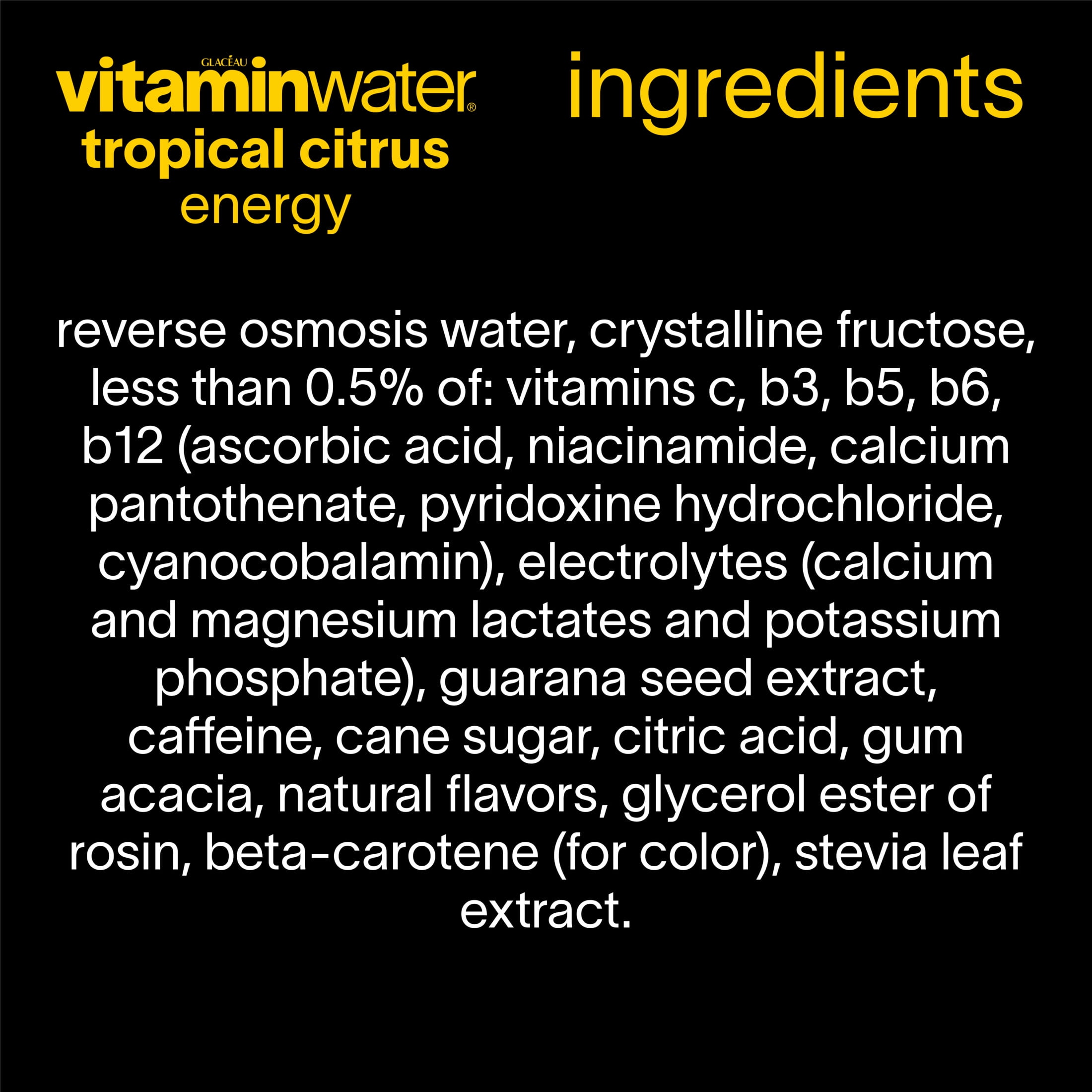 vitaminwater Energy Tropical Citrus Flavored Water Beverage Bottle, 20 fl oz