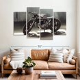 thumbnail image 2 of Elephant Stock Sunlit Vintage Motorcycle Wall Art - Horizontal Multi Panel Canvas - Living Room Wall Decor - Transportation Multi Panel - Brown And Silver Decor - 68" x 42", 2 of 4