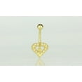 thumbnail image 3 of 14K Yellow or White Real Gold CZ Dangle Heart Navel Belly Button Ring / Aretes para el Ombligo en Oro Solido Real de Corazón / Gold Body Jewelry / Womens Jewelry Piercing, 3 of 6