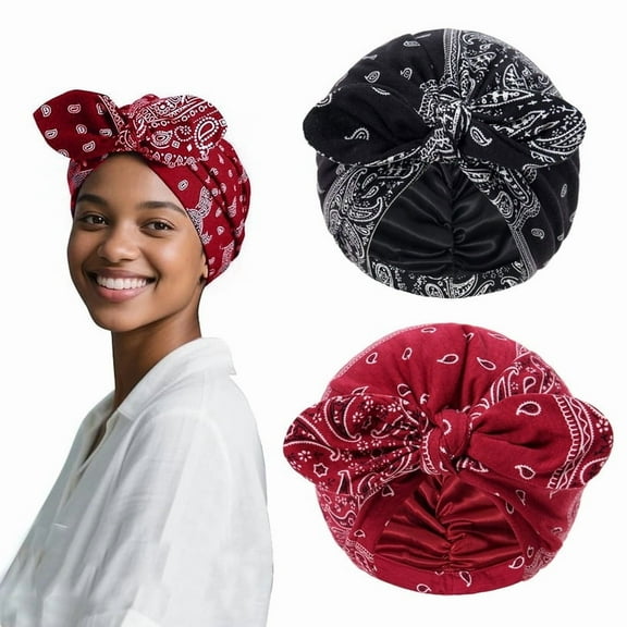 Satin Lined Beanies for Women Chemo Headwear Silky Lined Cotton Sleeping Cap