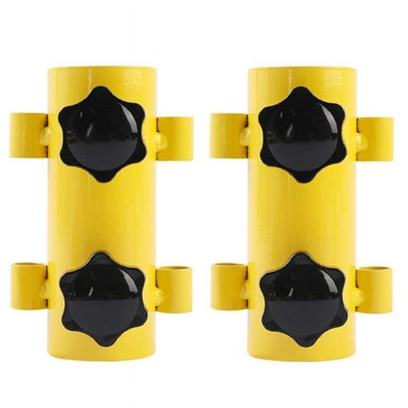 2-Piece Set of Awning Pole Fixed Tube Windproof Adjustable Outdoor Camping Tent Support Pole Accessories-Yellow
