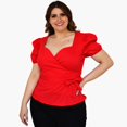 thumbnail image 1 of Blusa peplum en talla extra, modelo 0412 (Rojo) rojo 42 Roman Fashion Blusa extra 0412, 1 of 5