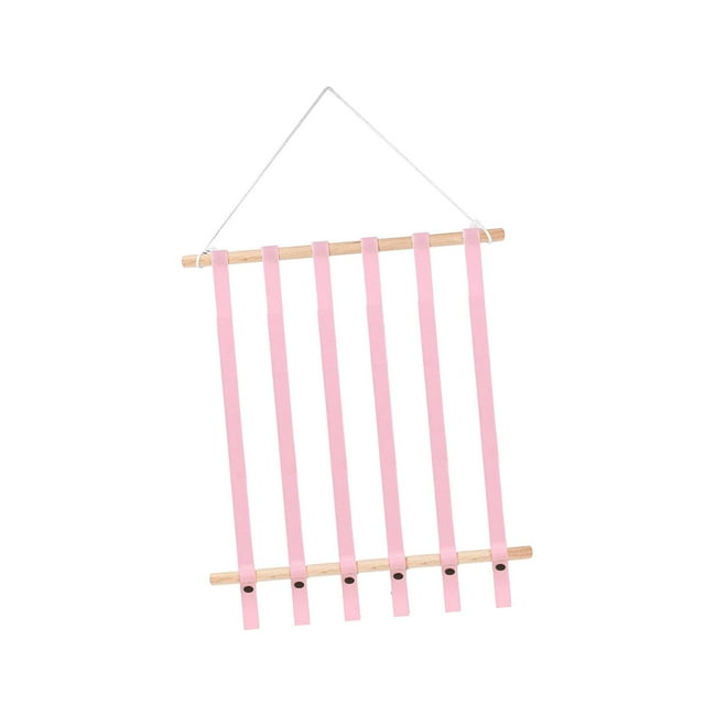 Organizador de almacenamiento para diademas y lazos para el cabello para pared, habitación de bebé, habitación de niñas Rosado