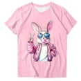 thumbnail image 3 of VBTAPA Easter Bunny T Shirt Womens Cute Rabbit Graphic Tee Shirts Trendy Casual Short Sleeve Crewneck Tops Lightning Sales Pink L, 3 of 5