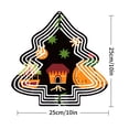 thumbnail image 7 of Whimsical Metal Hanging Christmas Tree Wind Spinner - Festive Design with House Star Candy Fruit for Garden Decor, 7 of 7