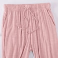 thumbnail image 5 of BWASD Womens Pajamas Set 2 Pack Summer Casual Loose Larg Modal Padded Short Sleeve Shorts Pjs Set with Pocket Breathable Home Wear Daily (Pink L), 5 of 7