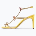 thumbnail image 2 of FSJ Women Sexy Bows Rhinestone Open Toe Sandals Strappy Stiletto High Heels Ankle Buckle Backless Wedding Party Dress Shoes Size 8 Yellow, 2 of 4