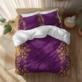 thumbnail image 2 of Vintage Purple Twin Size Comforter Set, Yellow Flower Lace Baroque Ethnic Style Bedding for All Seasons, 4 Pcs Bed Set, 1 Quiltcover (68"x86") ,1Sheet(67"x116"), 2Pillowcases (30"x20"), 2 of 12