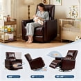 thumbnail image 3 of Swivel Rocking Recliner Chair, Manual Recliner with Lumbar Support & Padded Armrest, Comfortable Nursery Rocking Chair and Glider for Living Room, Bedroom, 3 of 8