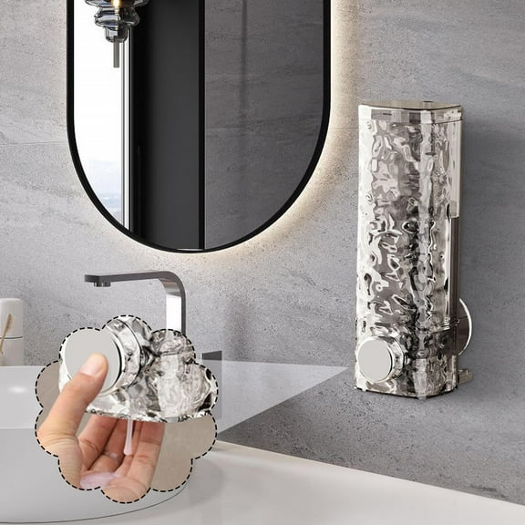 JGJJUGN Suction Cup Soap Dispenser, Wall-Mounted Shower Gel Bottle, Press Soap Dispenser, Shampoo Holder, Easy Installation, Modern Design, Versatile Bathroom & Kitchen Organizer, No Drill