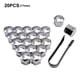 thumbnail image 3 of 20 unids / set Coche Tuerca de la rueda Tapa Exterior Decoración Reemplazo Auto Hub Tornillo Tornillo 17-21mm Anti-Rust Rust Buts Automobile Nuts Rims Plating Silver 17mm Inevent VI014417-01, 3 of 7