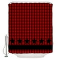 thumbnail image 2 of Red Black Plaid Waterproof Fabric Shower Curtain, Country Vintage Star Abstract Gingham Shower Curtain for Bathroom Curtains Bathtubs Hotel Washable Shower Curtains with 12 Hooks Small 36x72in, 2 of 6