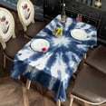 thumbnail image 2 of Blue White Tie Dye Mandala Pattern Rectangle Tablecloth 60"x102",Waterproof Polyester Rectangle Table Cloth, Wipeable Spillproof Polyester Tablecloth for Dining, Camping, Indoor and Outdoor, 2 of 6