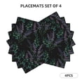 thumbnail image 2 of Placemats Set Of 4 / 6, Lavender Flowers Black Placemats For Dining Table Indoor/Outdoors Heat Resistant Washable Placemats 18" X 12", 2 of 8