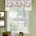 thumbnail image 3 of Easter Curtain Valances for Windows, Kitchen Valance Window Treatments Panel 2 Pack, Spring Watercolor Bunny Eggs Flowers Pink Plaid Rod Pocket Short Curtains for Bathroom Bedroom 54 x 18 Inch, 3 of 8