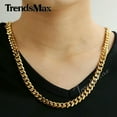 thumbnail image 6 of Stainless Steel Cuban Curb Chain Gold Plated 16-30" Mens Necklace 3/5/7/9/11mm, 6 of 7