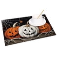 thumbnail image 2 of MIZHONA Halloween Placemats Set of 4,Fall Pumpkins Linen Table Mats for Table Decorations 12x18 in, 2 of 4