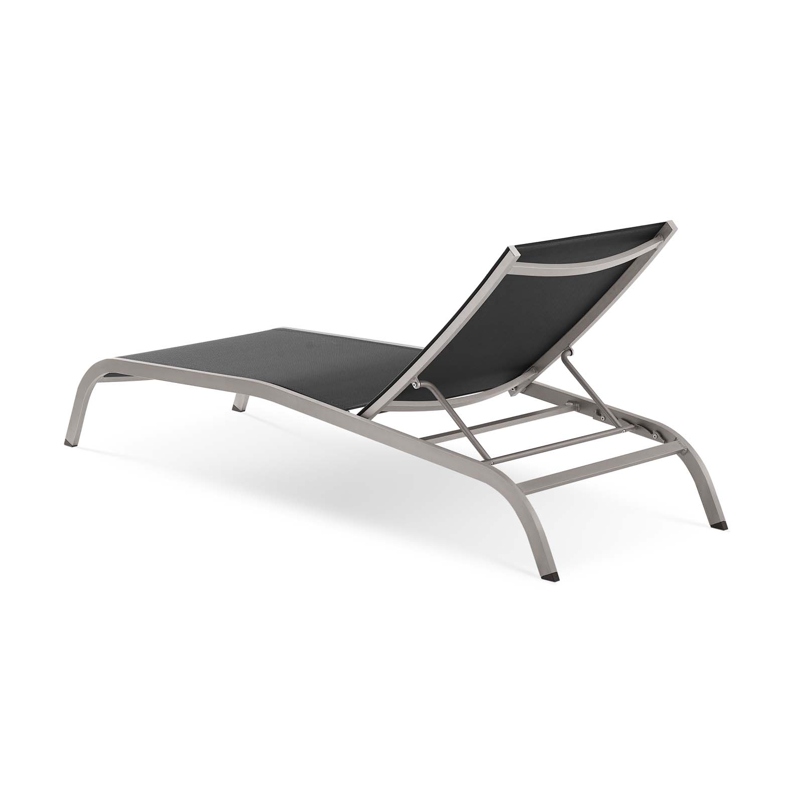 Contemporary Modern Urban Designer Outdoor Patio Balcony Garden Furniture Lounge Lounge Chair, Aluminum, Black - image 4 of 6