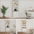 thumbnail image 2 of FIAKOA 71" Tall Bookcase with Storage, Farmhouse 6-Tier Cabinet with Door, Large Bookshelf Cabinet with Open Display Storage Shelf for Office Living Room (White), 2 of 7