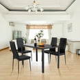 thumbnail image 3 of Costway 5 Piece Kitchen Dining Set Glass Metal Table 30'' and 4 Chairs Breakfast Furniture, 3 of 8