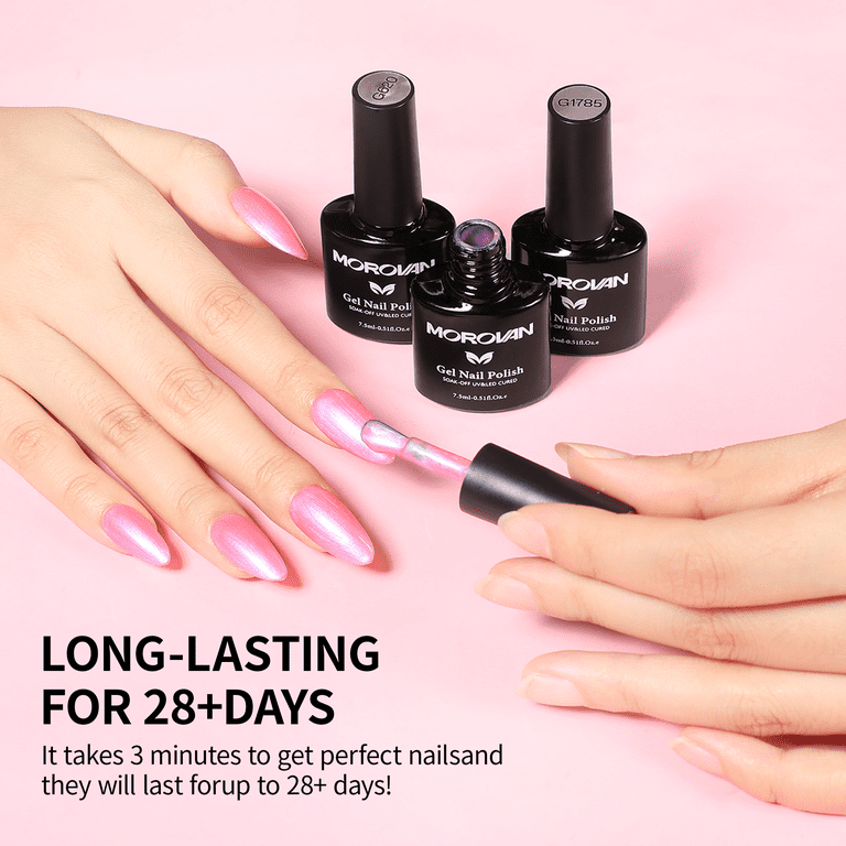 Morovan Gel Nail Polish Set, 6 Fall Colors, Pink & Purple photo 3