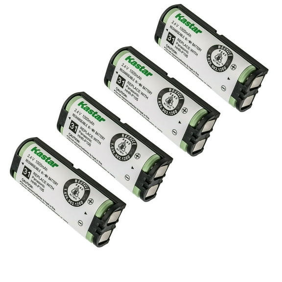 Kastar 4-Pack HHR-P105 Battery Replacement for Panasonic HHR-P105 HHRP105 TYPE 31, Panasonic KX242 KX2420 KX2421 KX2422 KX2431 KX2432 KX243 KX246 KX2621 KX2622 KX2632 KX571 KX572 KX5766