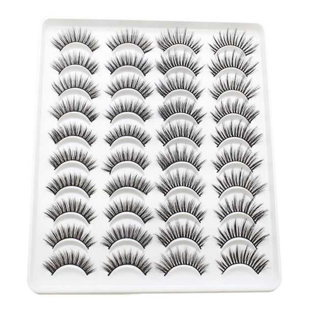 20 pares de pestañas postizas 3D 2 estilos Pestañas postizas mixtas para maquillaje de ojos Pes MABOTO Pestañas postizas