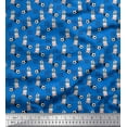 thumbnail image 1 of Soimoi Silk Fabric Football & Panda Kids Printed Fabric 1 Yard 42 Inch Wide, 1 of 1