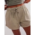 thumbnail image 6 of Yunliwuli Women Shorts, Elastic Waist Tie-up Solid Summer Casual Shorts Streetwear for Daily, 6 of 8