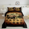 thumbnail image 2 of Manfei Wildlife Bear 3 Pieces Queen Comforter Set,Bear Paw Print Bedding Sets,Vintage Retro Bedding Comforter Set,Super Cozy Rustic Room Decoration,Reversible, 2 of 8