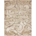 thumbnail image 1 of Unique Loom Floral Shag Floral Vine Area Rug 9' x 12' Rectangle Light Brown/Gray, 1 of 1