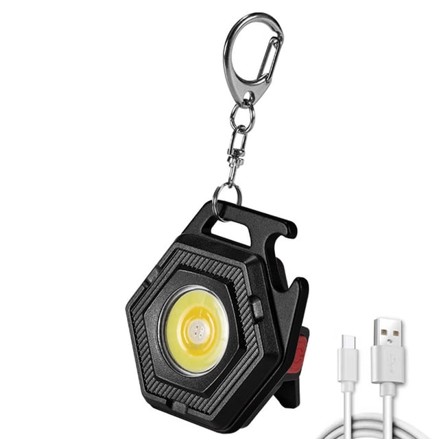 COB 500LM Linterna pequeña Luz LED Llavero Linterna con gancho para emergencia