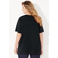 thumbnail image 2 of Catherines Women's Plus Size Suprema Embroidered Notch-Neck Tee, 2 of 5