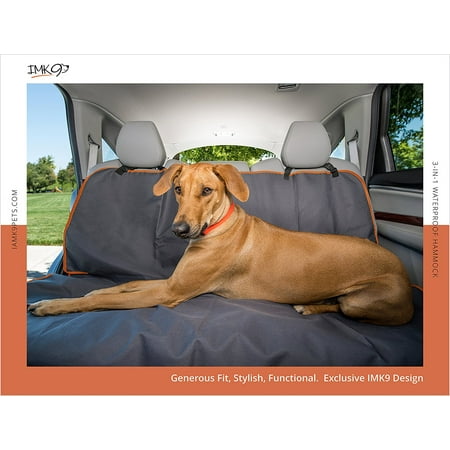 Dog Car Seat Cover, Hammock Style for Back or Bench Seat, Waterproof with Anchors, Large Size Protects Most Cars, SUV, or